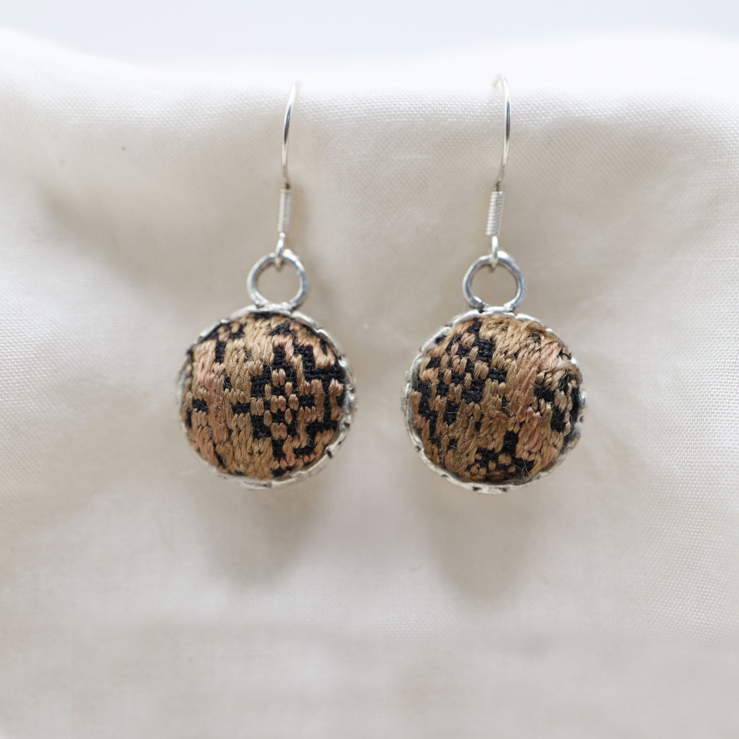 Embroidery Ball Earrings