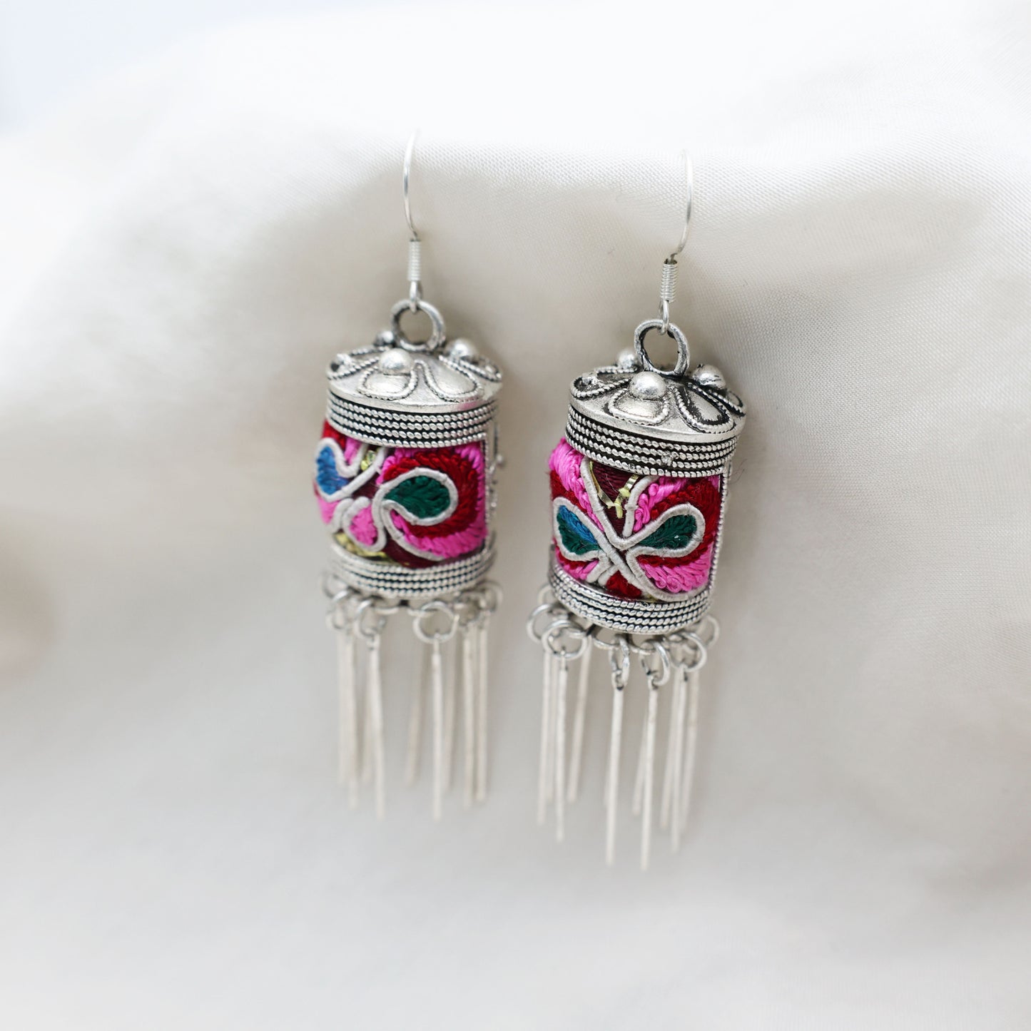 Embroidery Earrings - Prayer Wheel