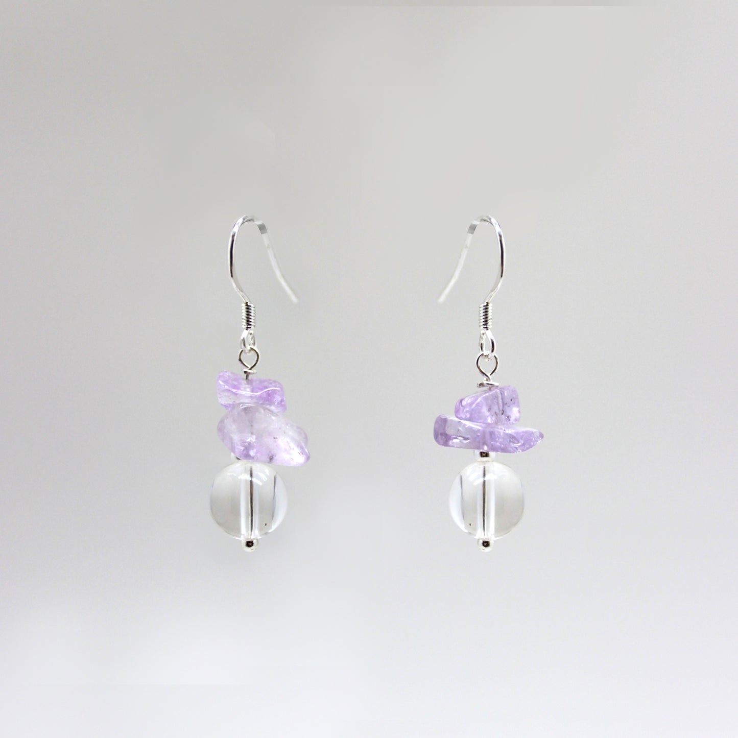 Amethyst Clear Quartz Earrings