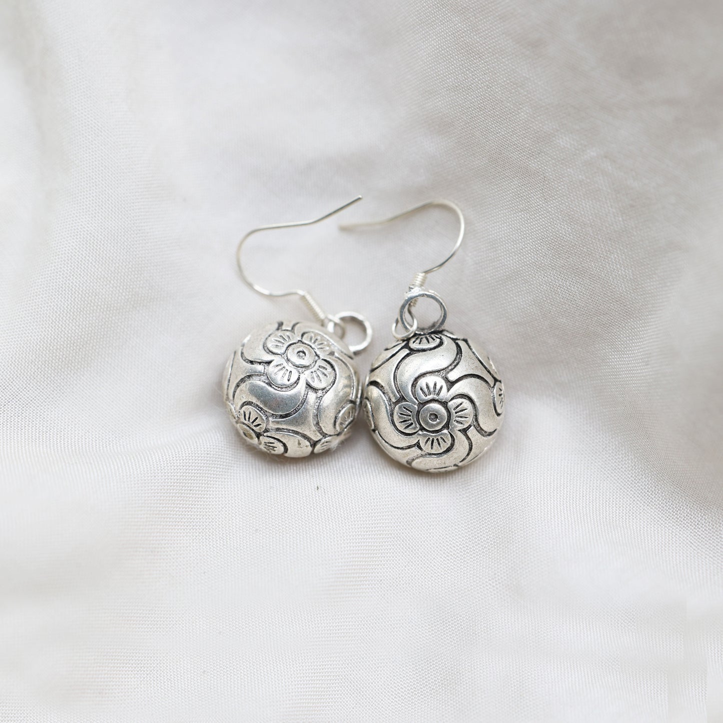 Embroidery Ball Earrings