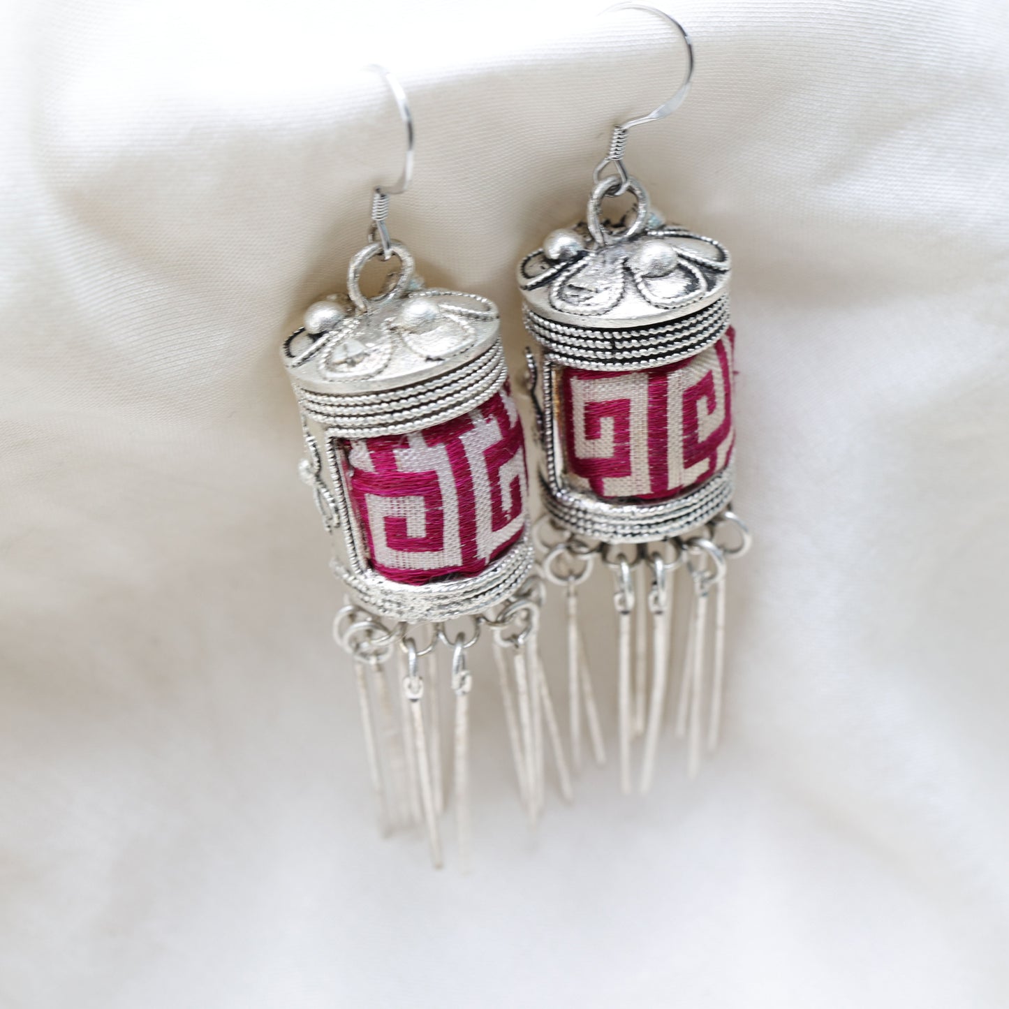 Embroidery Earrings - Prayer Wheel
