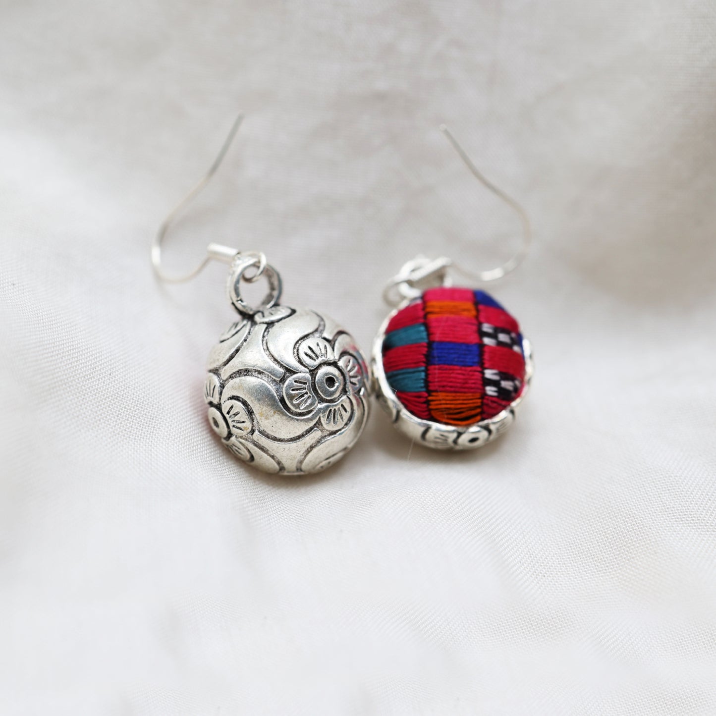 Embroidery Ball Earrings