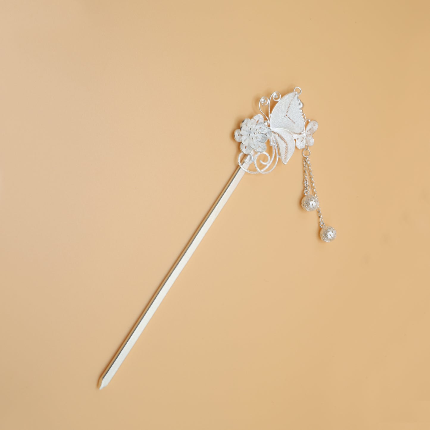 Butterfly With Flower Hair-Pin