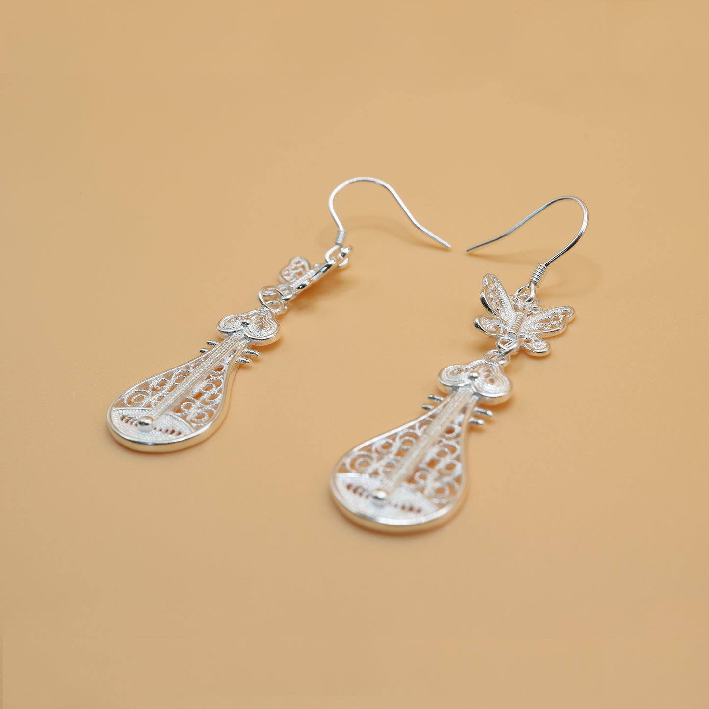 Butterfly With Lute Earring