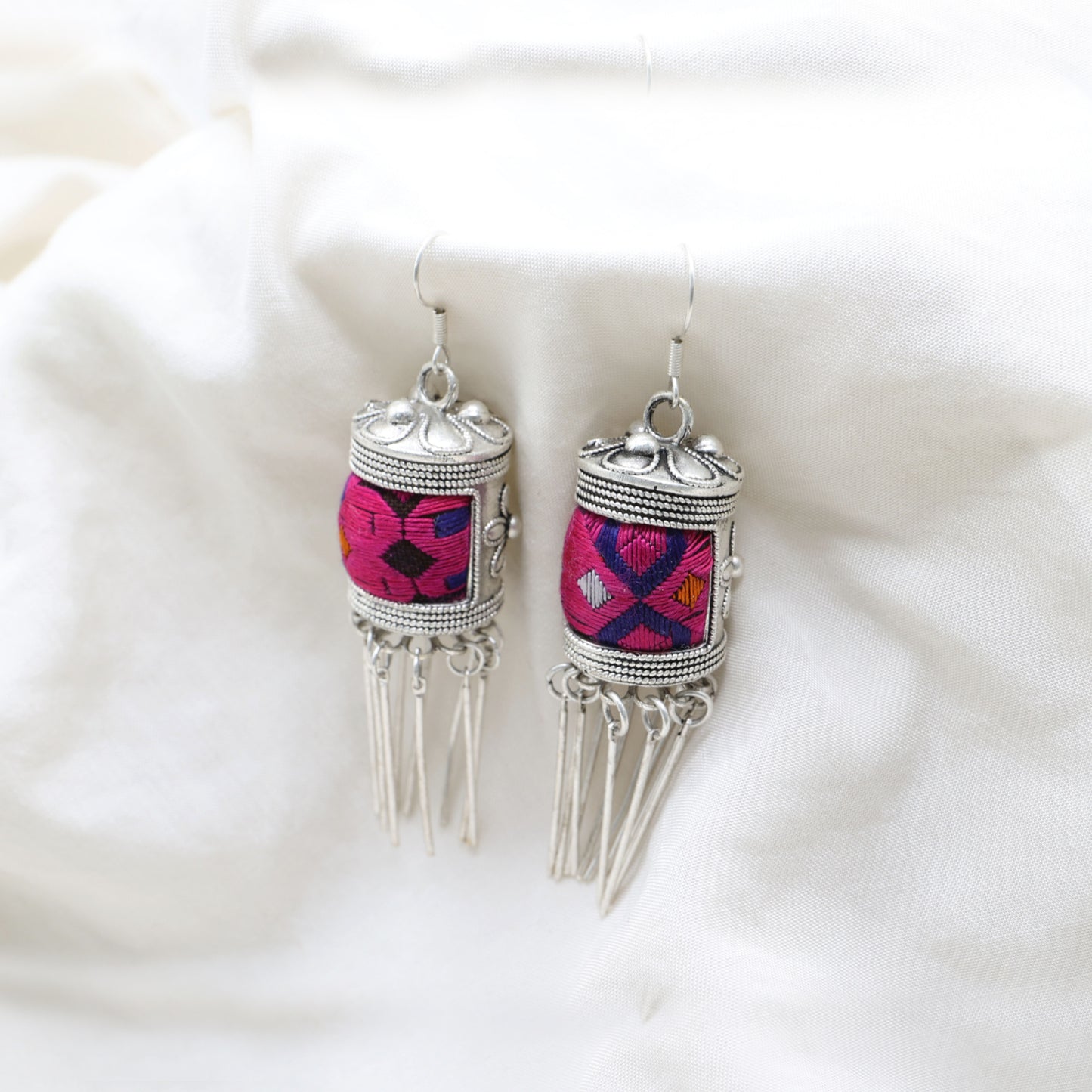 Embroidery Earrings - Prayer Wheel