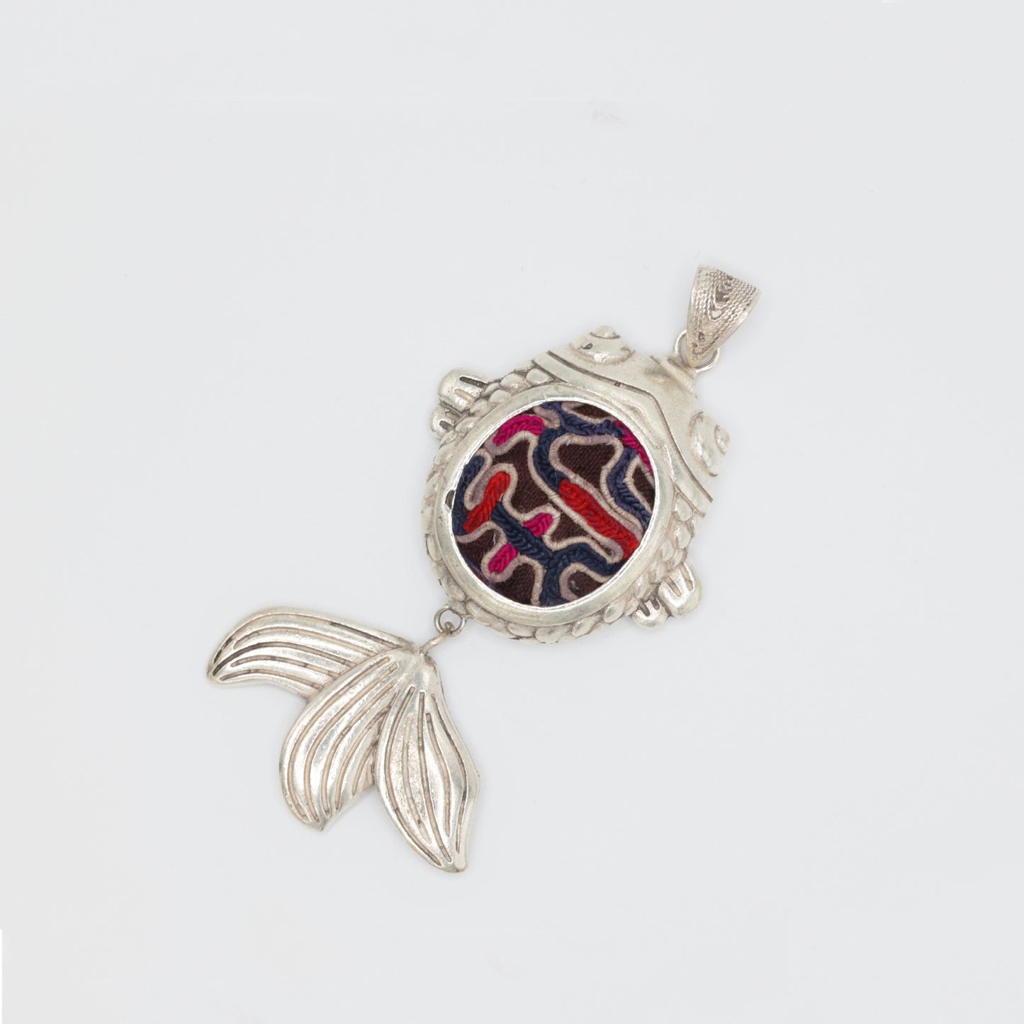 Embroidery Goldfish Pendant