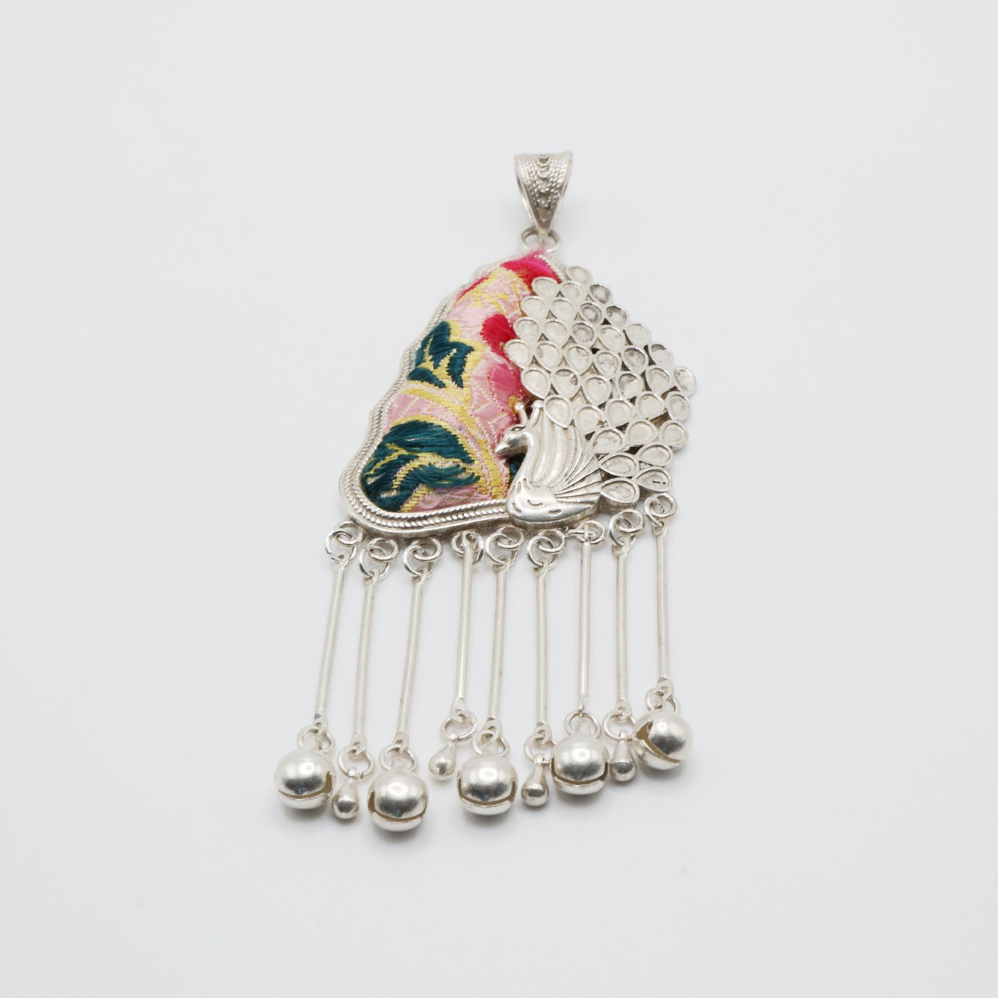 Embroidery Peacock Pendant