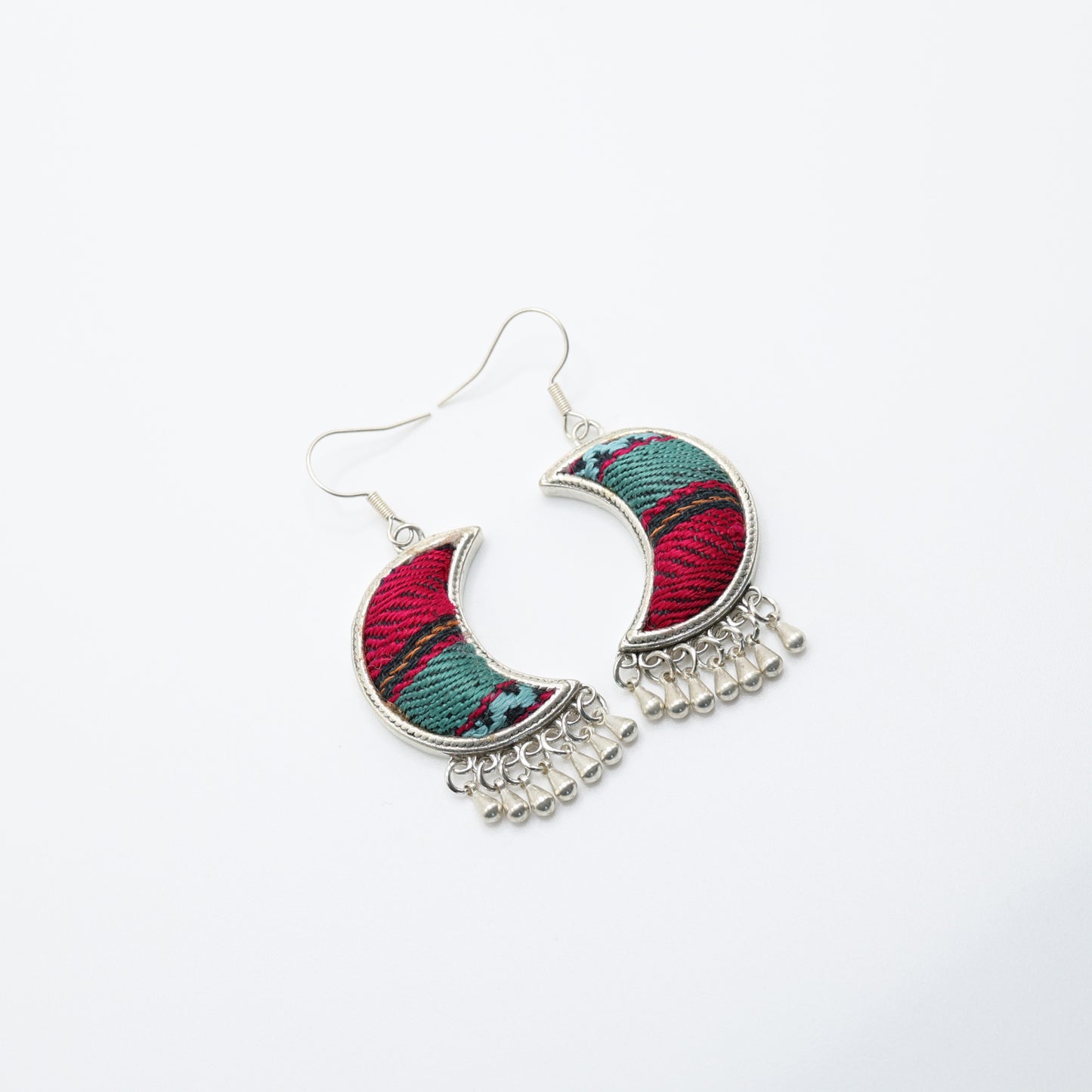 Embroidery Moon Earrings
