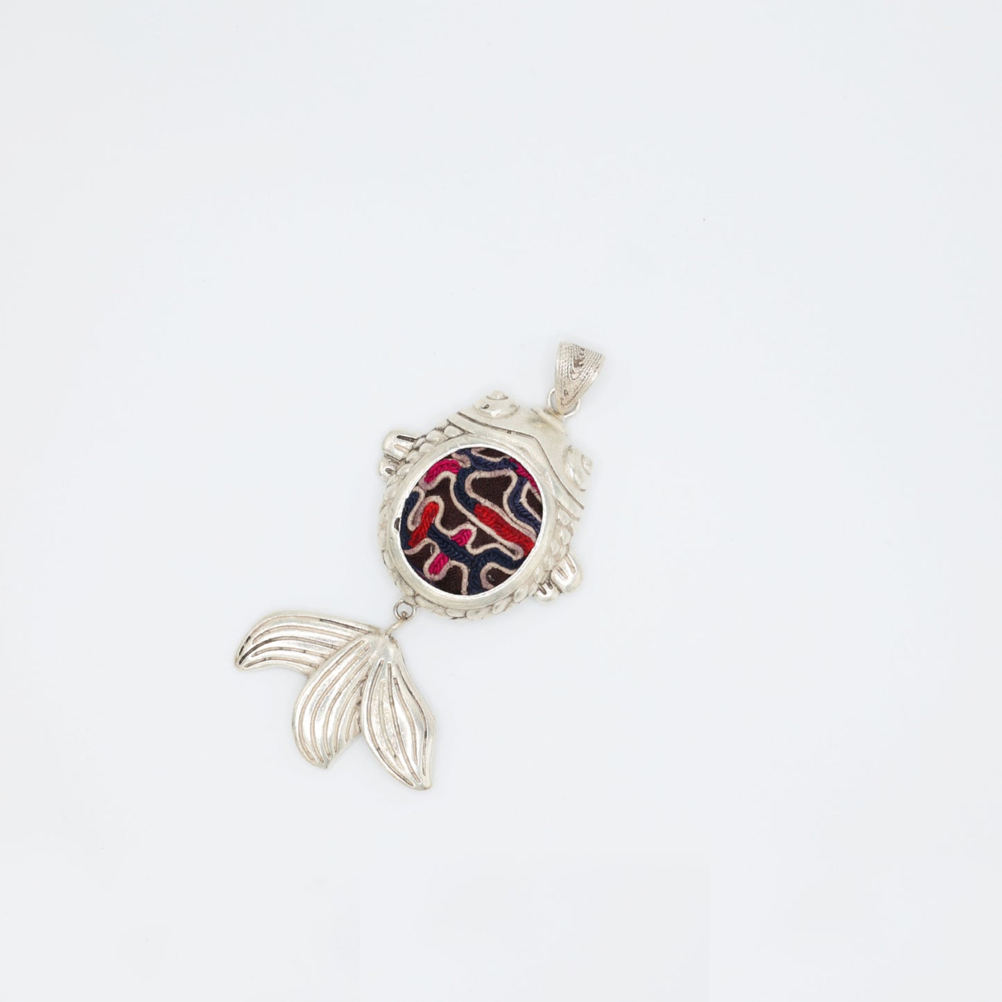 Embroidery Goldfish Pendant