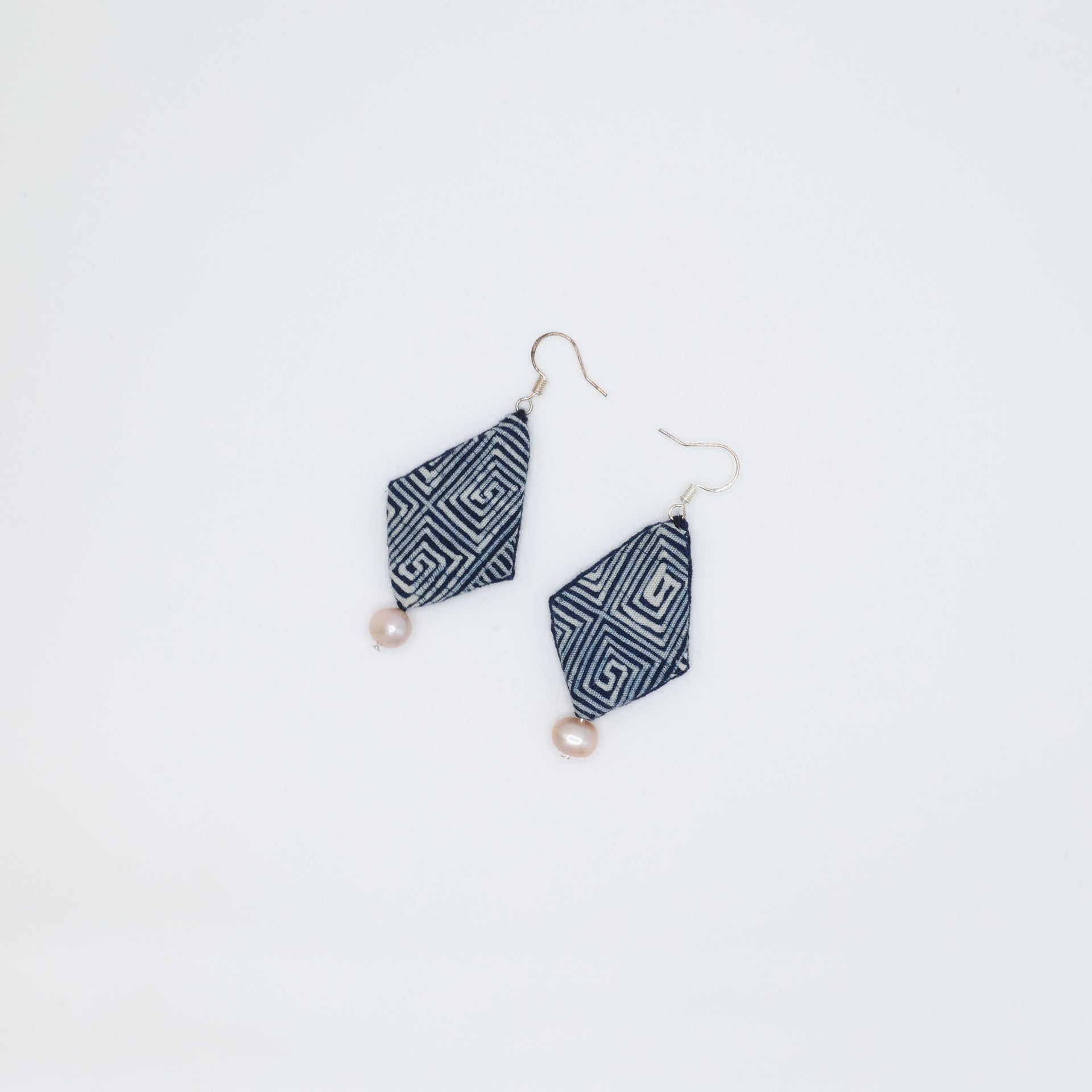 Batik Earrings With Freshwater Pearls – Meraki Jewelrys
